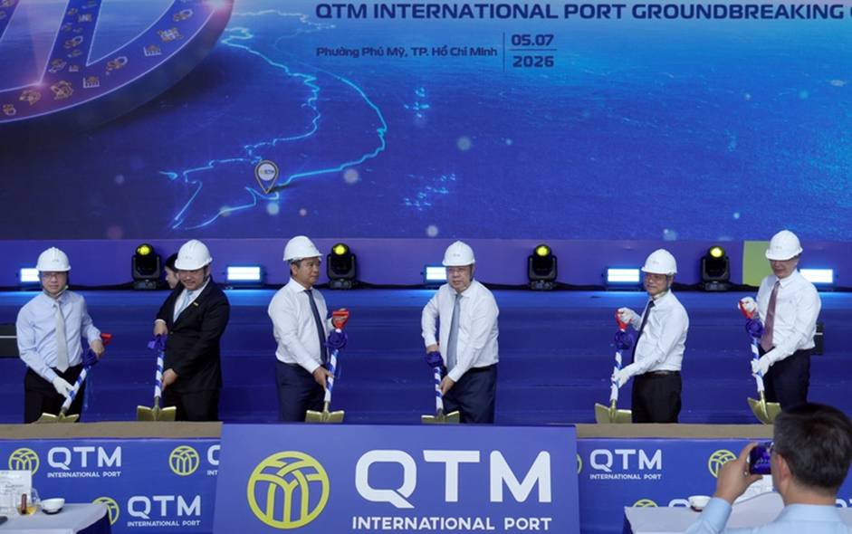 Khởi công dự án Cảng quốc tế QTM thuộc cụm cảng nước sâu Cái Mép - Thị Vải